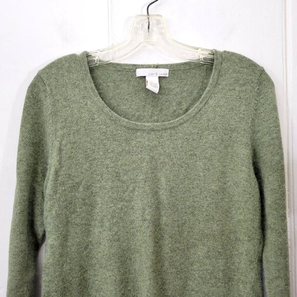 Lucy and Laurel Angora Wool Blend Sage Green Tunic Sweater Women's Size Large - Picture 2 of 4